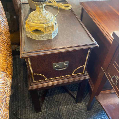 Trunk Side Table w/Rustic Nail Trim