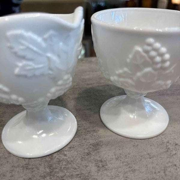 Milk Glass Creamer and Sugar
