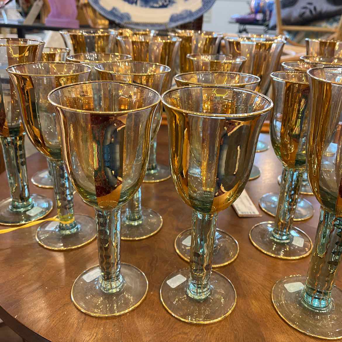 12 Gold Wine Goblets