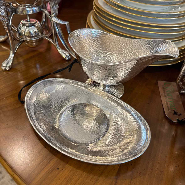 Hammered Silverplate Sauce Boat