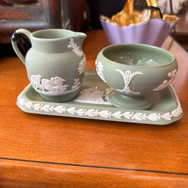 Wedgwood 3-Piece Cream & Sugar & Tray
