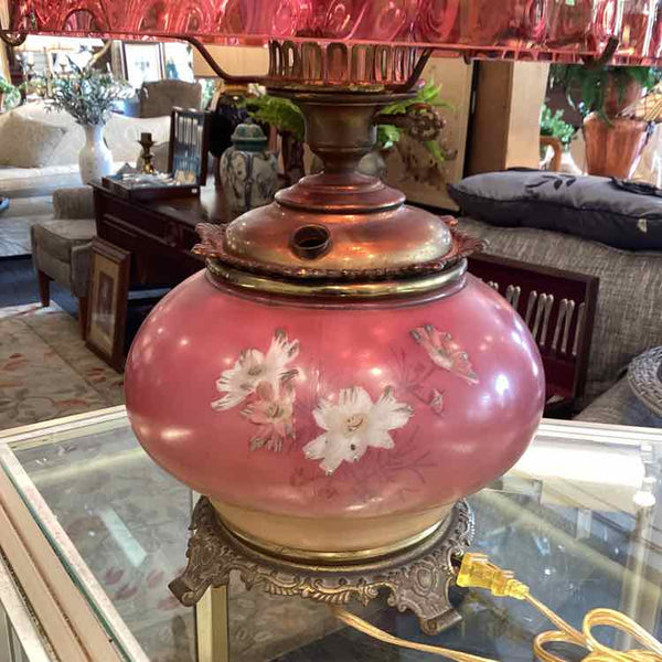 Cranberry Glass Lamp