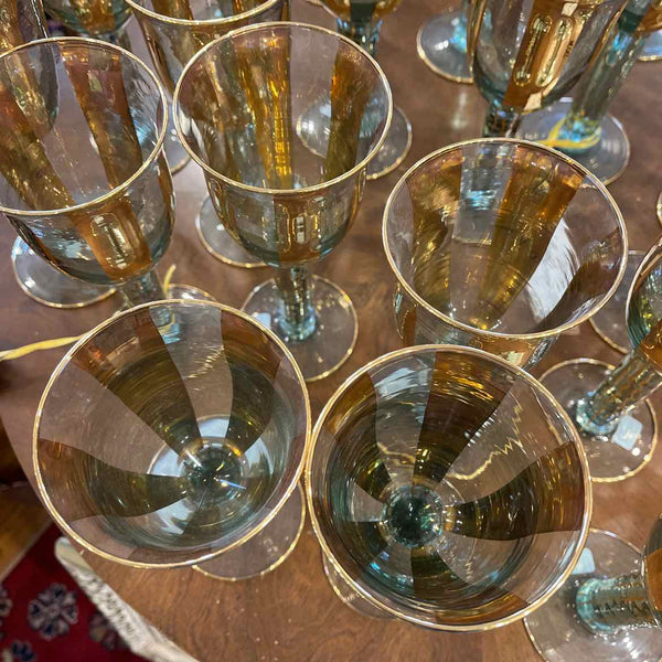 12 Gold Wine Goblets