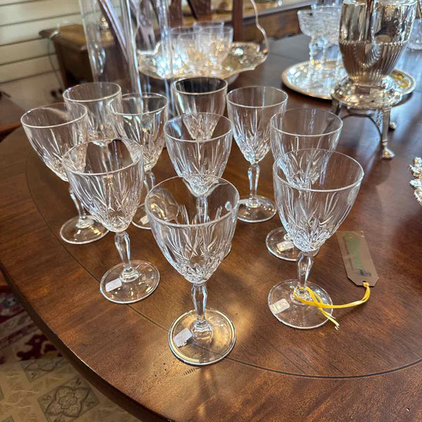 Set of 10 Gorham Crystal Wine Glasses