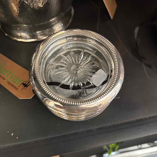 Set of 4 Crystal/Silver Coasters