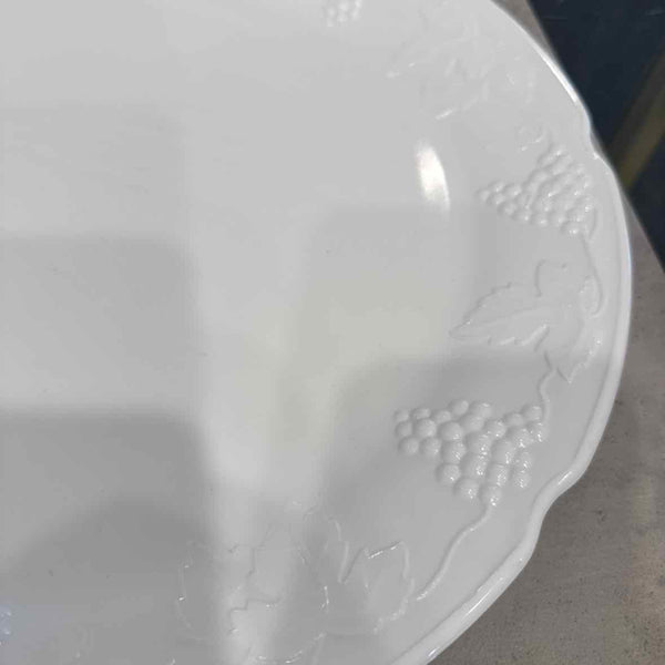 Milk Glass Platter/Grape Pattern
