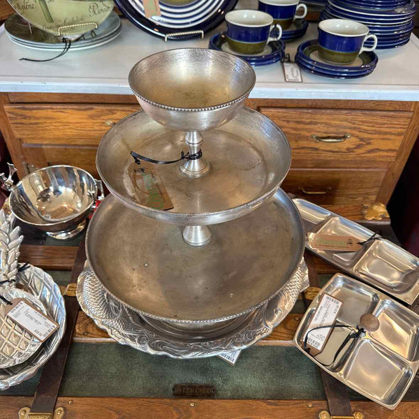 Pottery Barn 3-Tier Silver Server