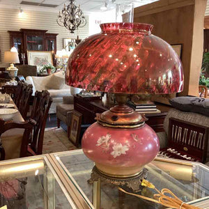 Cranberry Glass Lamp