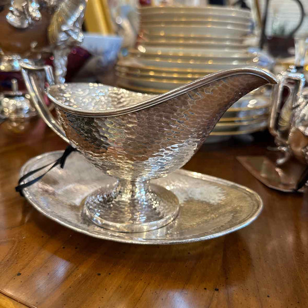 Hammered Silverplate Sauce Boat