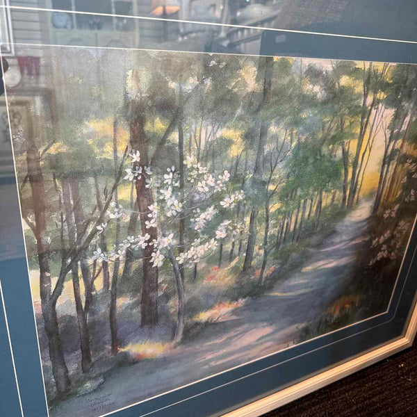 Framed "Dogwood Path" Print by Virginia Wood