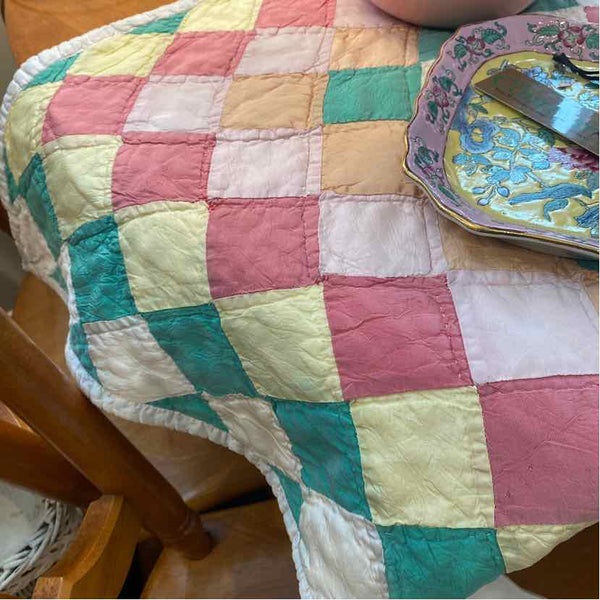 Vintage Quilt - pink, Green, and Yellow