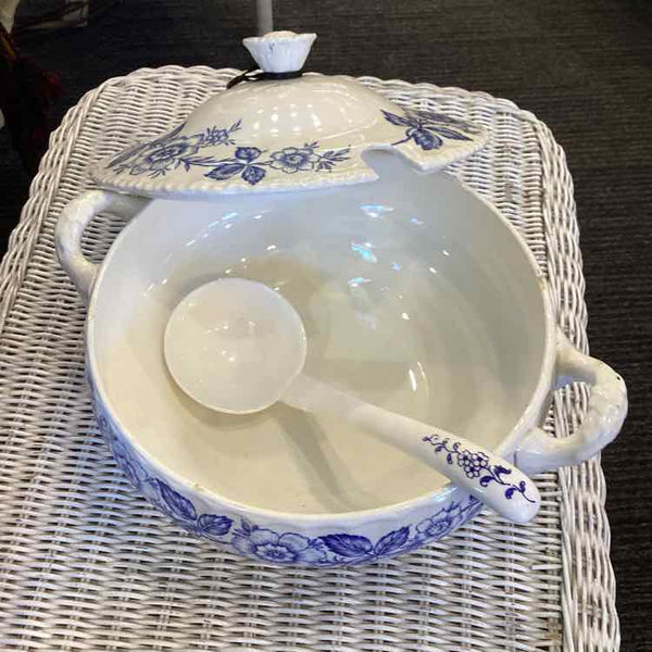 Blue And White Soup Tureen