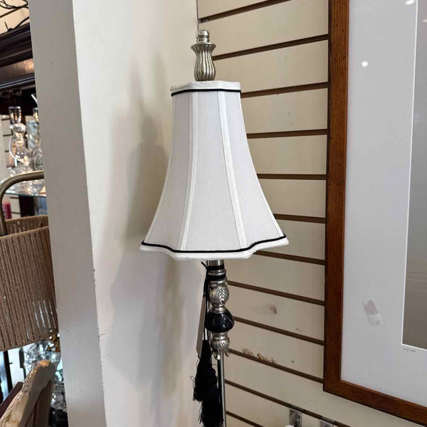 Pair Buffet Lamps - Silver & Black