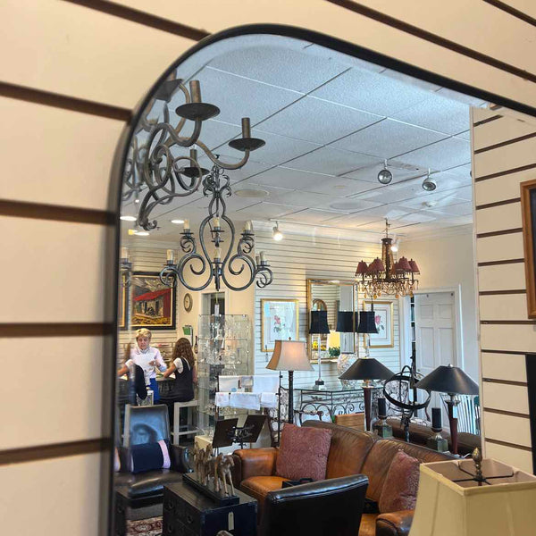 Black Bevel Edge Arched Mirror