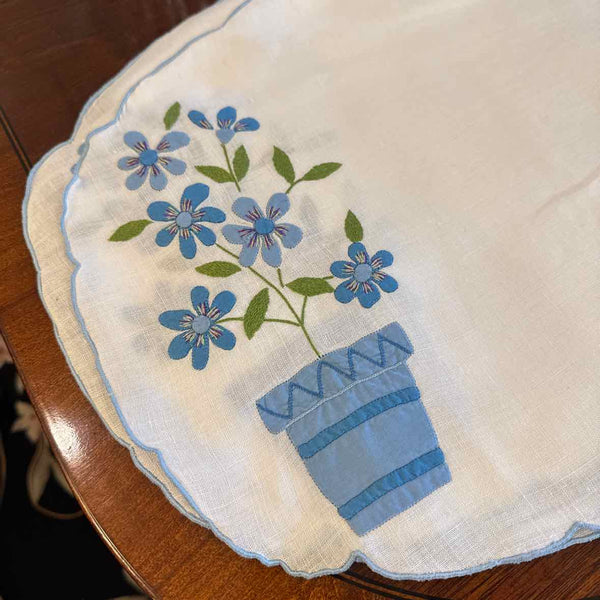 Blue Floral Placemats & Napkins - Set of 8