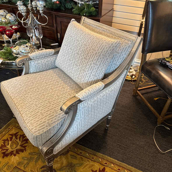 Ethan Allen Geometric Silvertone Chair