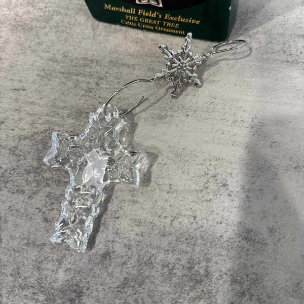 Waterford Marshall Feld's Cross Ornament w/Box