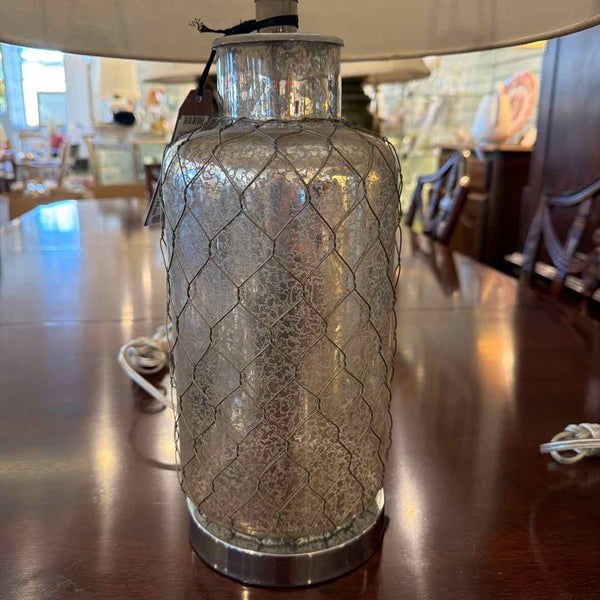 Pr. of Mercury Glass/Wire Lamps