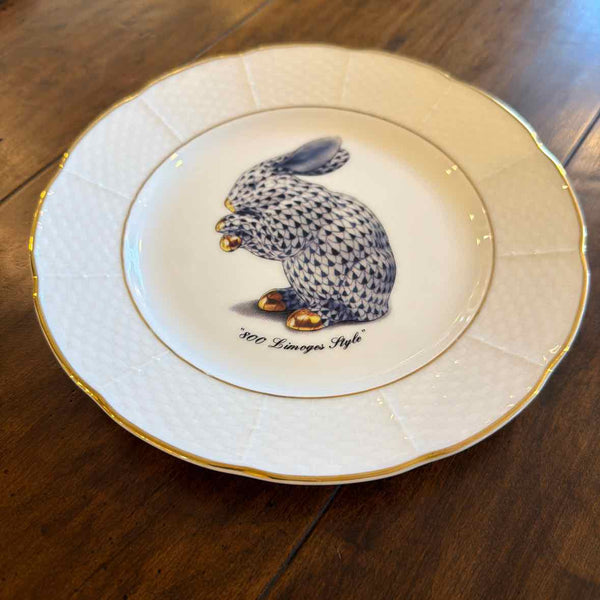 Porcelain Bunny Plate - "800 Limoges Style"