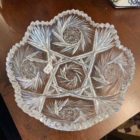 Cut Glass Serving Bowl
