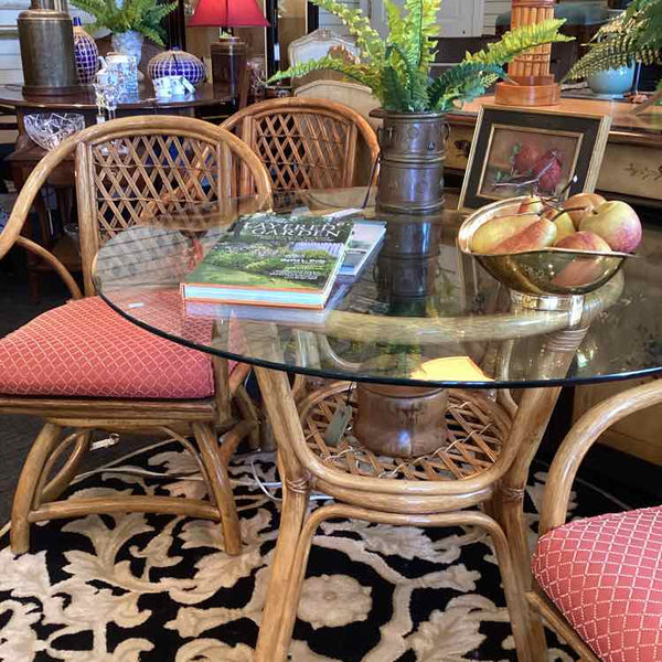 Rattan Table And Four Chairs