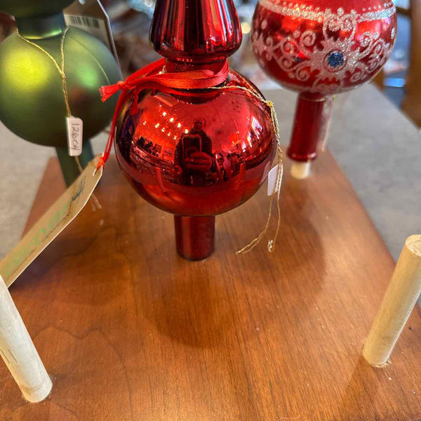 Red Glass Tree Topper