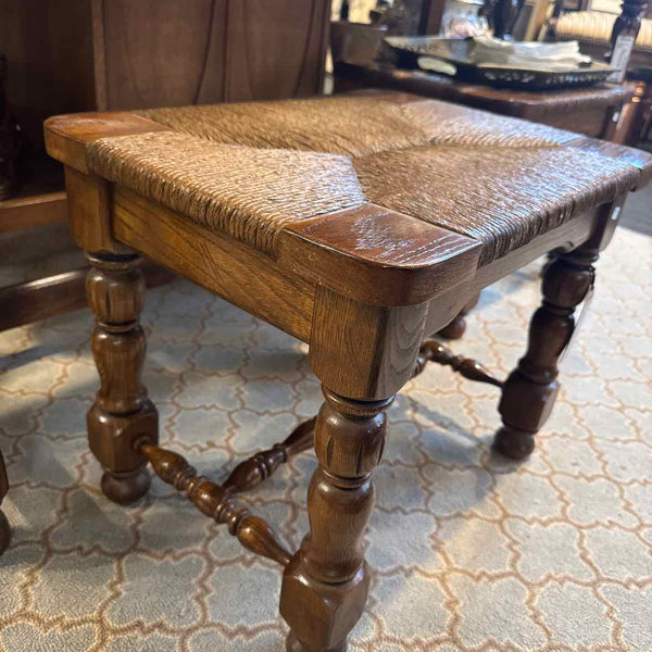 Hammary Wood And Woven Seat Ottoman