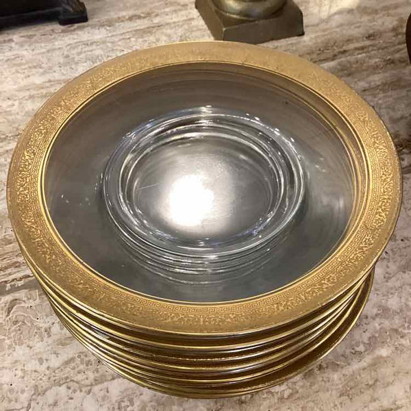 12 Glass w/Gold Rim Salad Dishes
