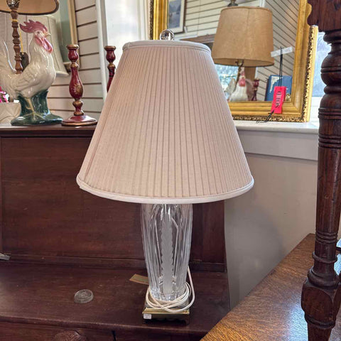 Tall Gold & Glass Lamp