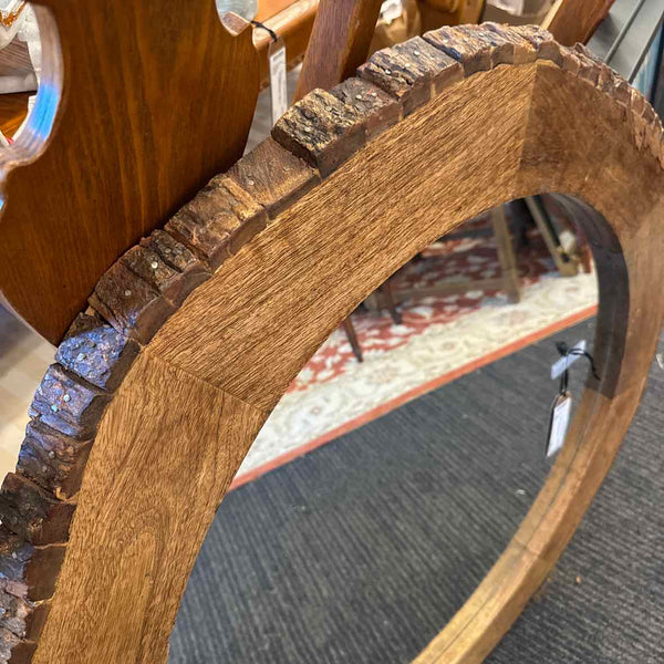 Round Timber Mirror