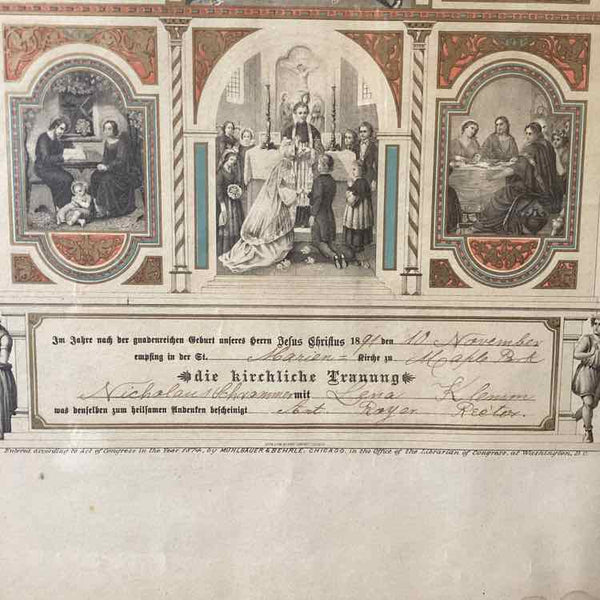 1891 Wedding Fraktur Picture
