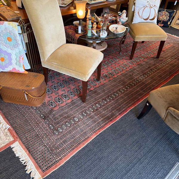 Salmon & Black Bokhara Rug