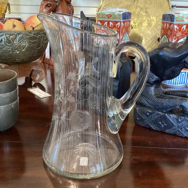 Pitcher with Etched Flowers