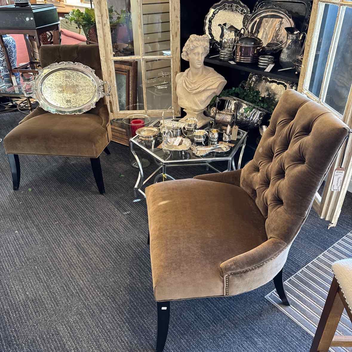 2 Tufted Back, Armless Chairs - Bernhardt