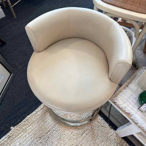 Metal Base Cream Seat Stool