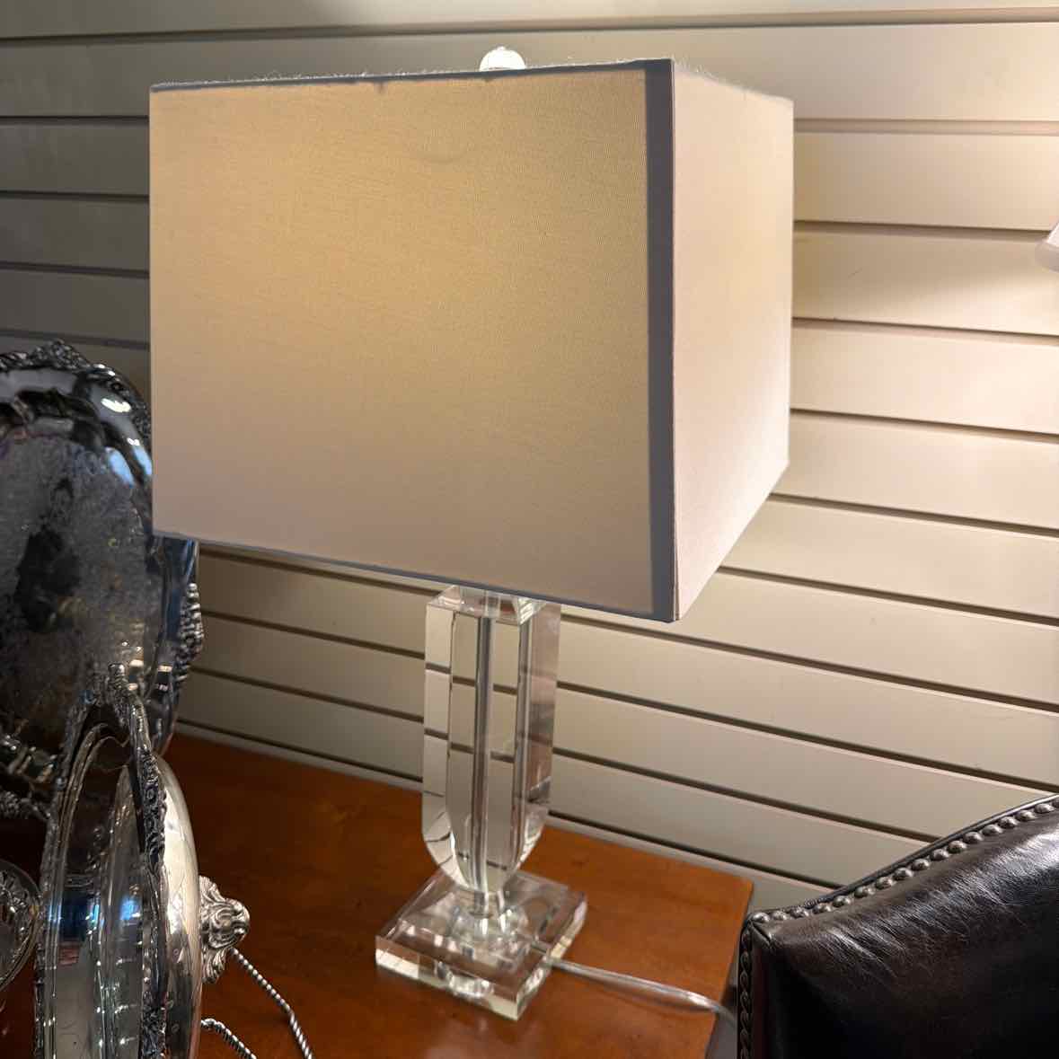 Pr. Crystal Column Table Lamps