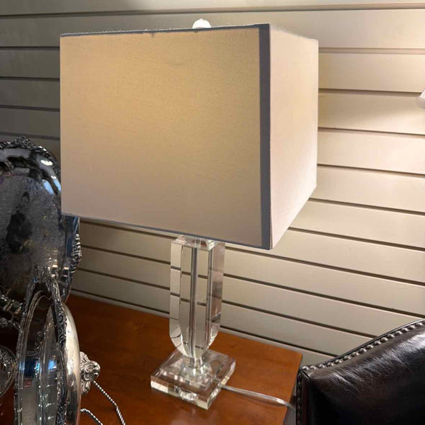 Pr. Crystal Column Table Lamps