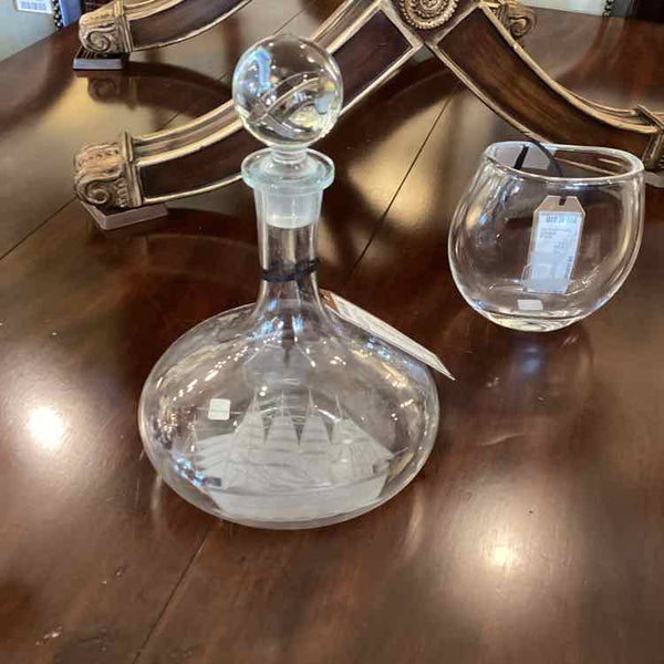 Decanter With Etched Ship