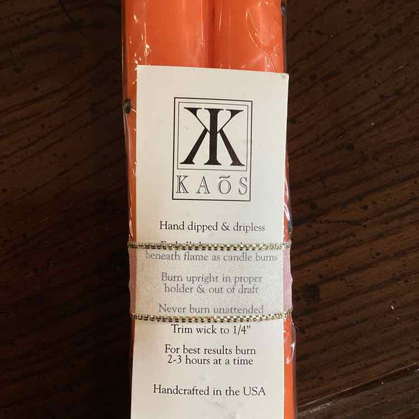 Pair Orange Halloween Candles