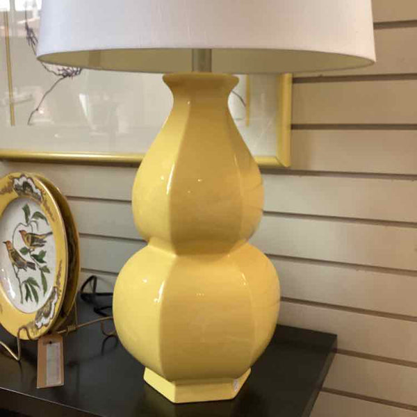 Pair Of Contemporary Yellow Ceramic Lamps