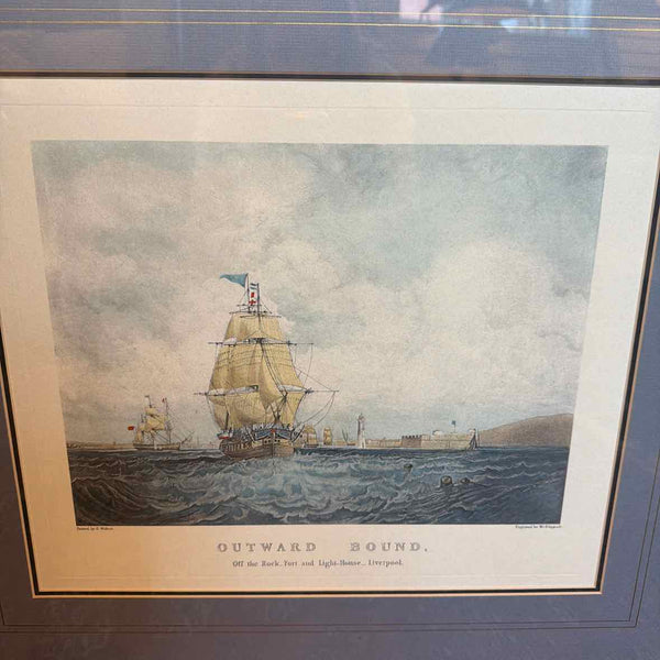 Framed Ship  Engraving - "Outward Bound"
