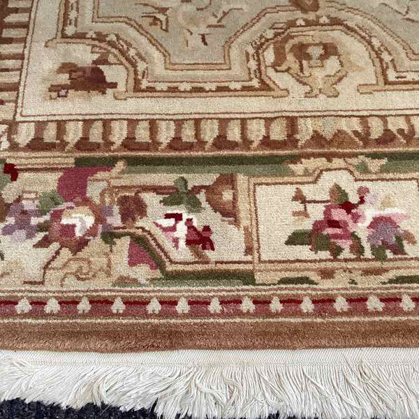 Wool Tan Fringed Rug