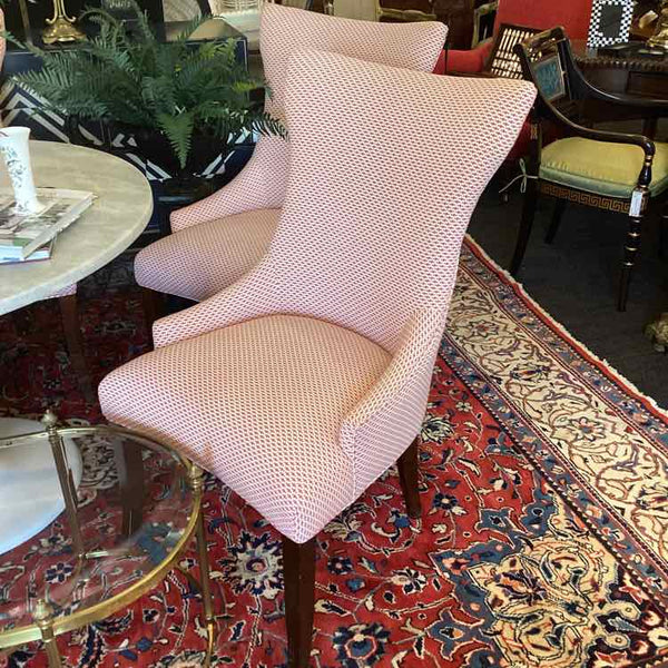 Two Salmon Upholstered Chairs