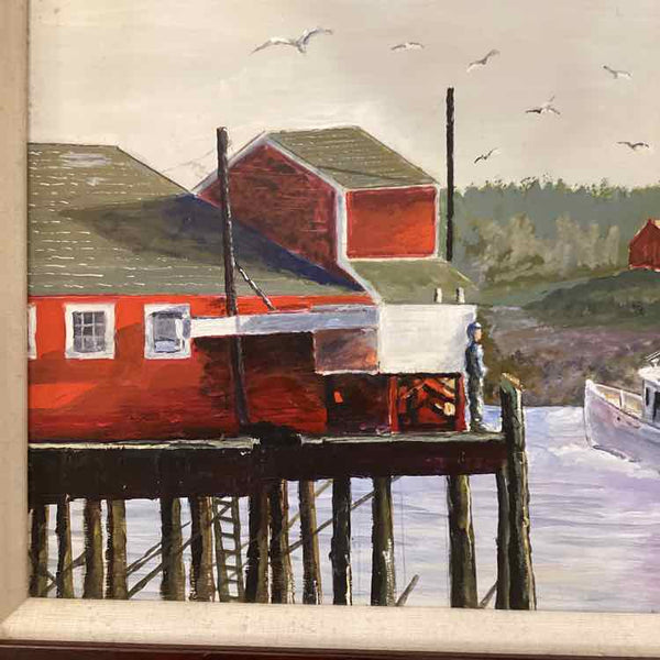 Signed Oil Painting "The Wharf"