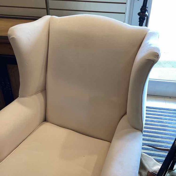 Ivory Chippendale Wing Back Chair