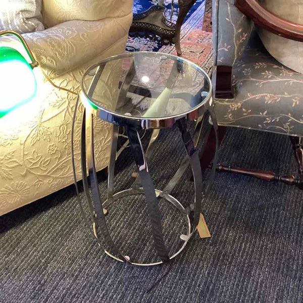 Ethan Allen Nickel Twist Side Table