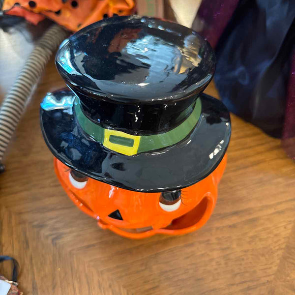 Ceramic Pumpkin Head with Hat