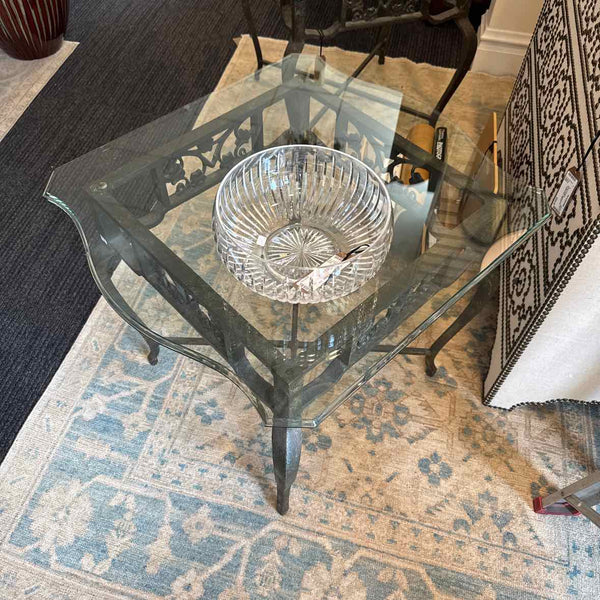 Iron And Glass Top Table