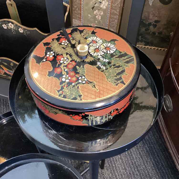 Black Oriental  Box w/Lid