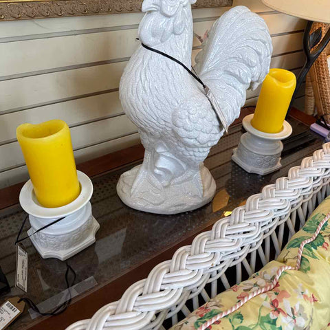 White Square Candle Holders w/Candles